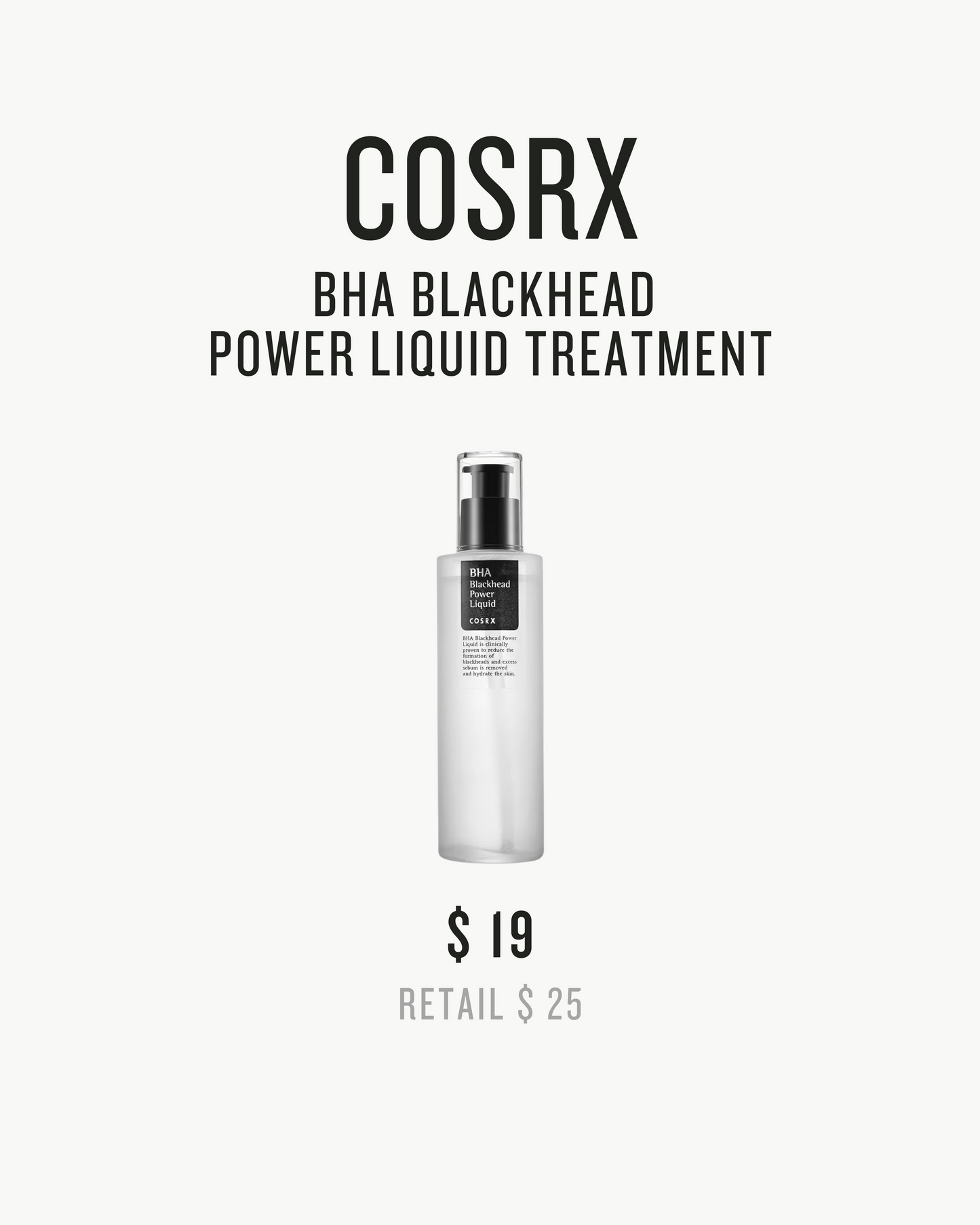 [ COSRX ] BHA Blackhead  Power Liquid Treatment - SiaBelleStudio