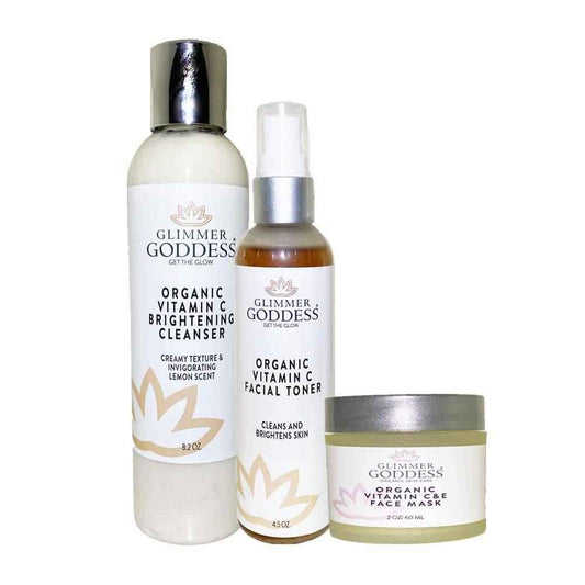 Glimmer Goddess 3 step Cleanser Kit for Brighter skin with Vitamin C