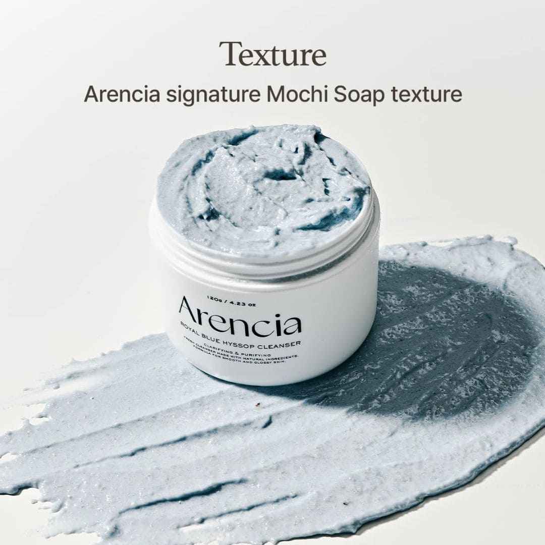Arencia Rice Mochi Cleanser - Fresh Blue Hyssop Formula for Gentle Cleansing
