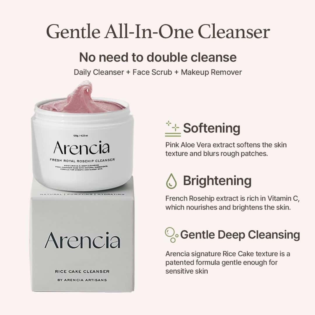 Arencia Fresh Rosehip Rice Mochi Cleanser - SiaBelleStudio