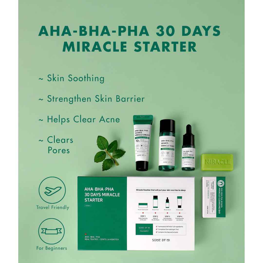 Some By Mi Miracle Starter Kit for Radiant Skin: AHA-BHA-PHA 30 Days Solution
