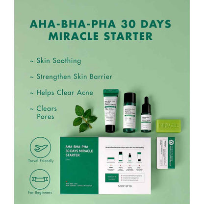 Some By Mi Miracle Starter Kit for Radiant Skin: AHA-BHA-PHA 30 Days Solution
